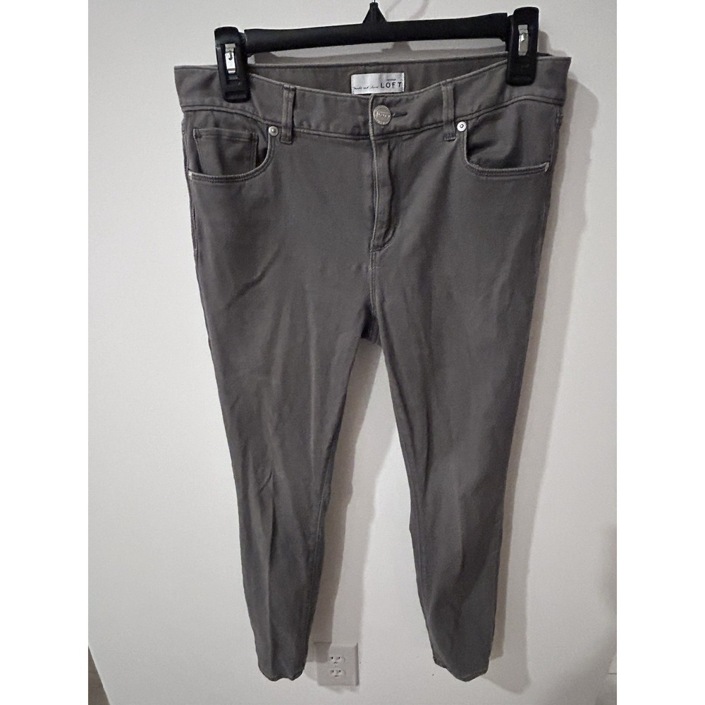 LOFT Petites Women's Gray Jegging 5-Pocket Button Zip Closure Solid Womens 8/29